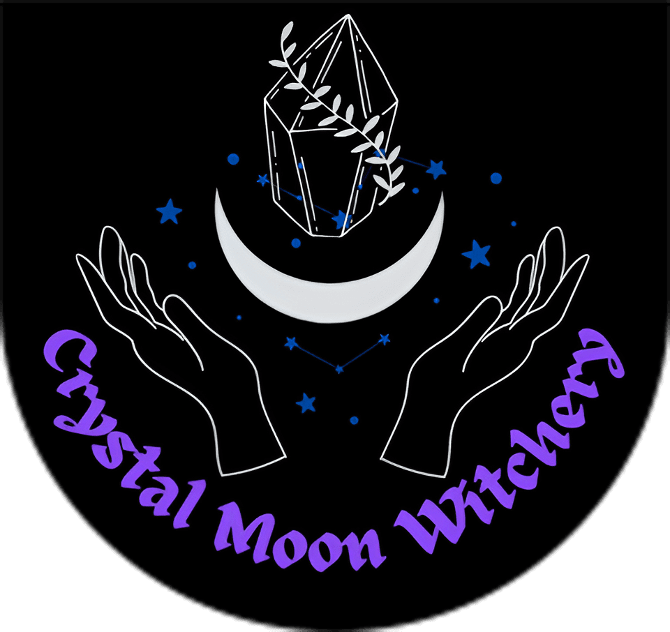 A logo of the crystal moon witchery.