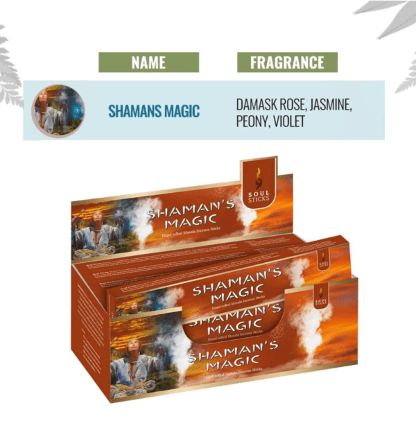 A box of incense sticks with the name of shaman 's magic on it.