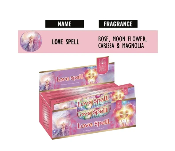 A box of love spell incense sticks