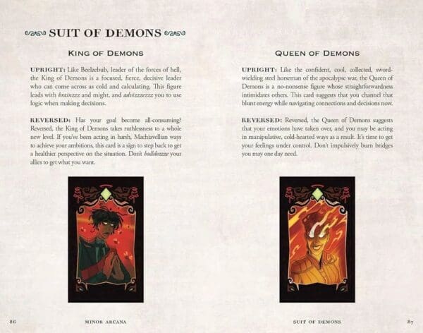 A page from the book of shadows showing two tarot cards.