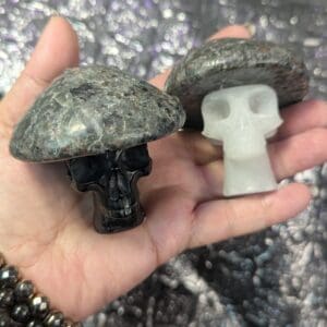 Yooperlite Mushroom Skull Carving